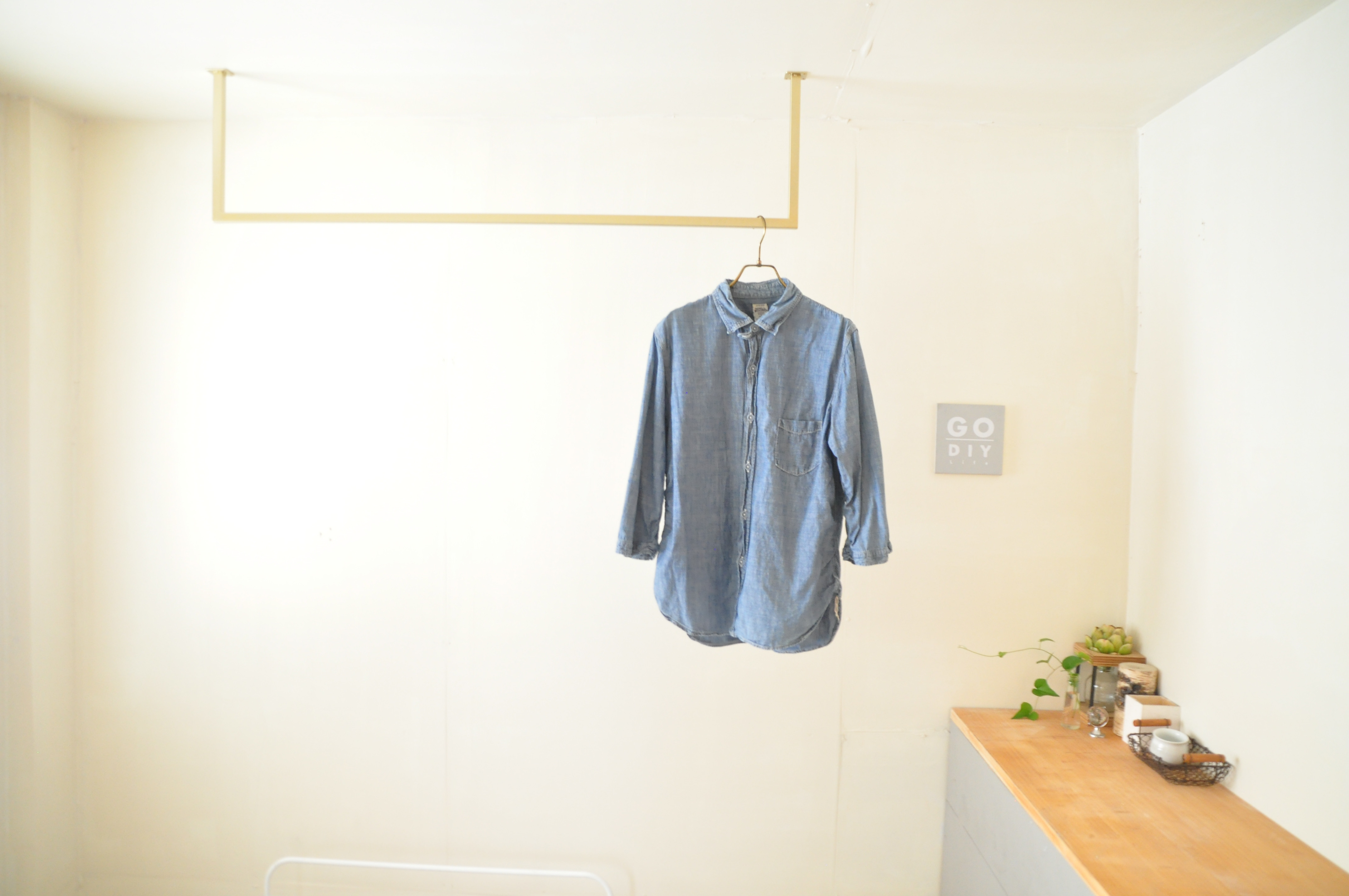 ランドリー ルーム ハンガーラック （スクエア ゴールド）