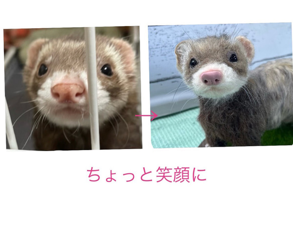 オーダー フェレット♡羊毛フェルト♡うちの子みたい♡再現 羊毛