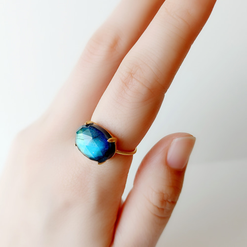 オニキス ラブラドライト クリスタル ラブラドライトリング 天然石