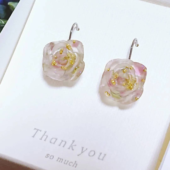 薔薇のピアス(オルゴナイト)修理 3枚目の画像