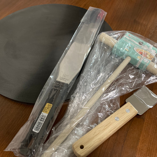 金属ブラシ磨き！直径33cm 9mm極厚鉄板！＋スパチュラ大トンボ 収納袋セット 金属ブラシ磨き！直径33cm 9mm極厚鉄板！＋スパチュラ大トンボ