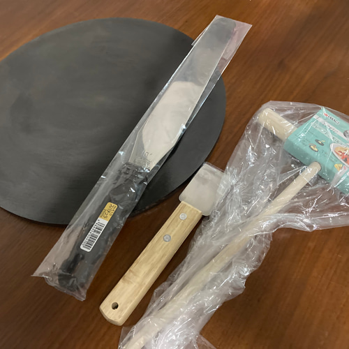 金属ブラシ磨き！直径33cm 9mm極厚鉄板！＋スパチュラ大トンボ 収納袋セット 掃除用ヘラ、トンボミニ、スパチュラ大 フルセット！金属ブラシ