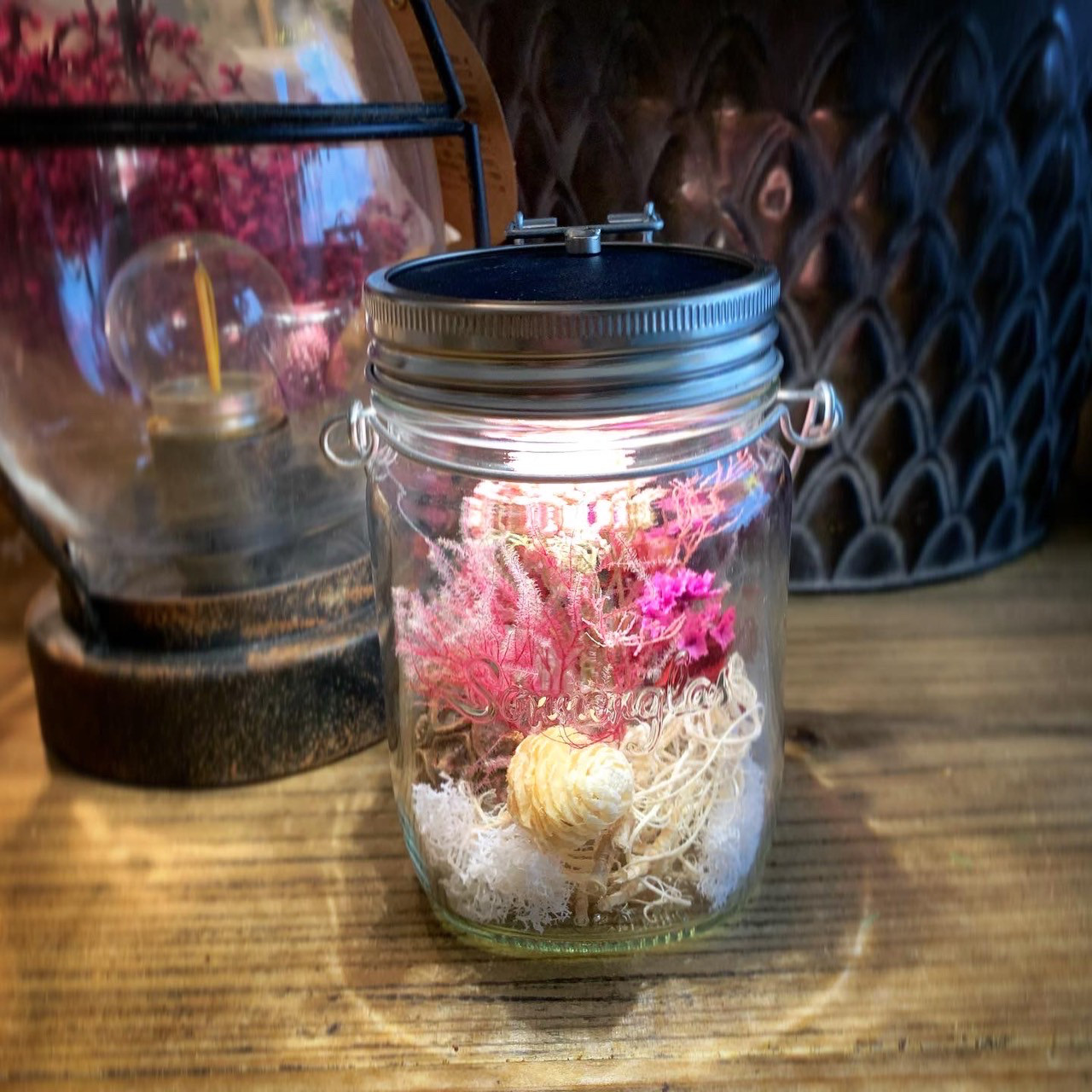 ドライフラワーソネングラスアレンジピンク系(250mlGeneration6)受注生産