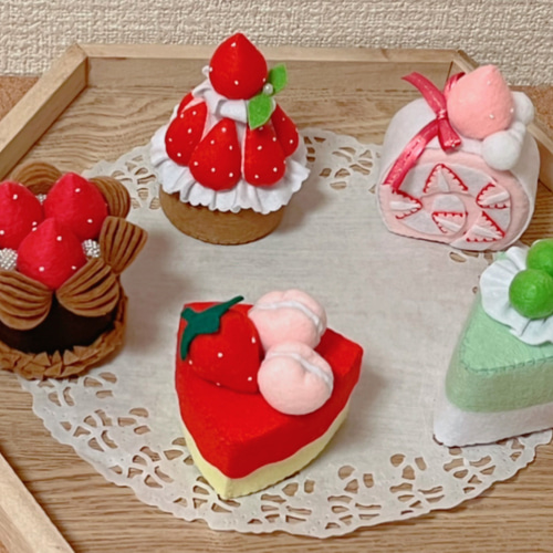 新作］フェルトケーキセット③ おもちゃ・人形 colorful-step