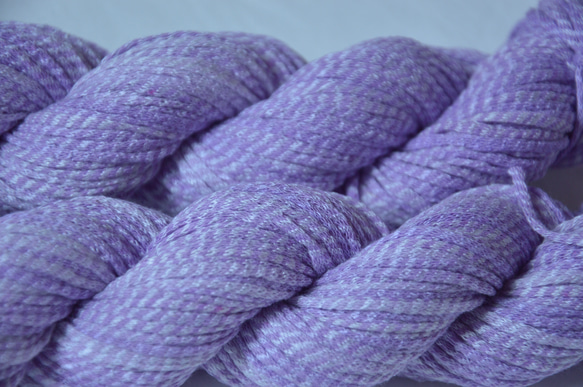 手染め糸　キャンディーコットン　purple　nijiyarn 3枚目の画像