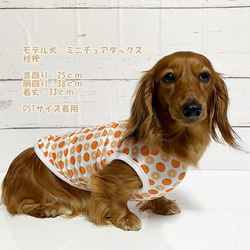 接触冷感タンクトップ フルーツ柄 【オレンジ】 Dog 犬服 ドッグウェア 夏 クール オレンジ 7枚目の画像