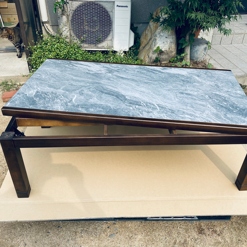 こたつテーブル120大理石調日本製・ヒーター別売り こたつ