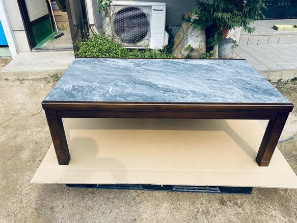 こたつテーブル120大理石調日本製・ヒーター別売り 1枚目の画像