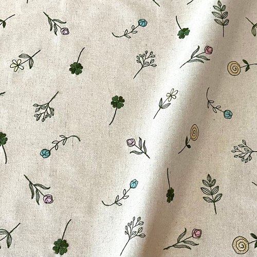 刺繍生地 53㎝幅 ボタニカルフラワー 生地 chocori 通販｜Creema 