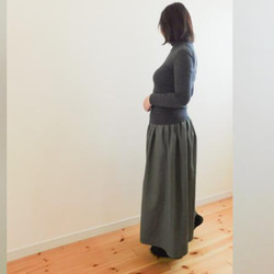 ～上品な佇まいが魅力的～[シームポケット]スラブダブルガーゼのガウチョパンツ・すみれ色 5枚目の画像