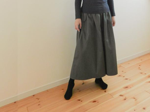 ～上品な佇まいが魅力的～[シームポケット]スラブダブルガーゼのガウチョパンツ・すみれ色 4枚目の画像