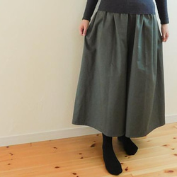 ～上品な佇まいが魅力的～[シームポケット]スラブダブルガーゼのガウチョパンツ・すみれ色 2枚目の画像