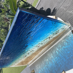 インテリアパネル 瑠璃色の海の  立てかけパネル60cm×30cm×5cm 5枚目の画像