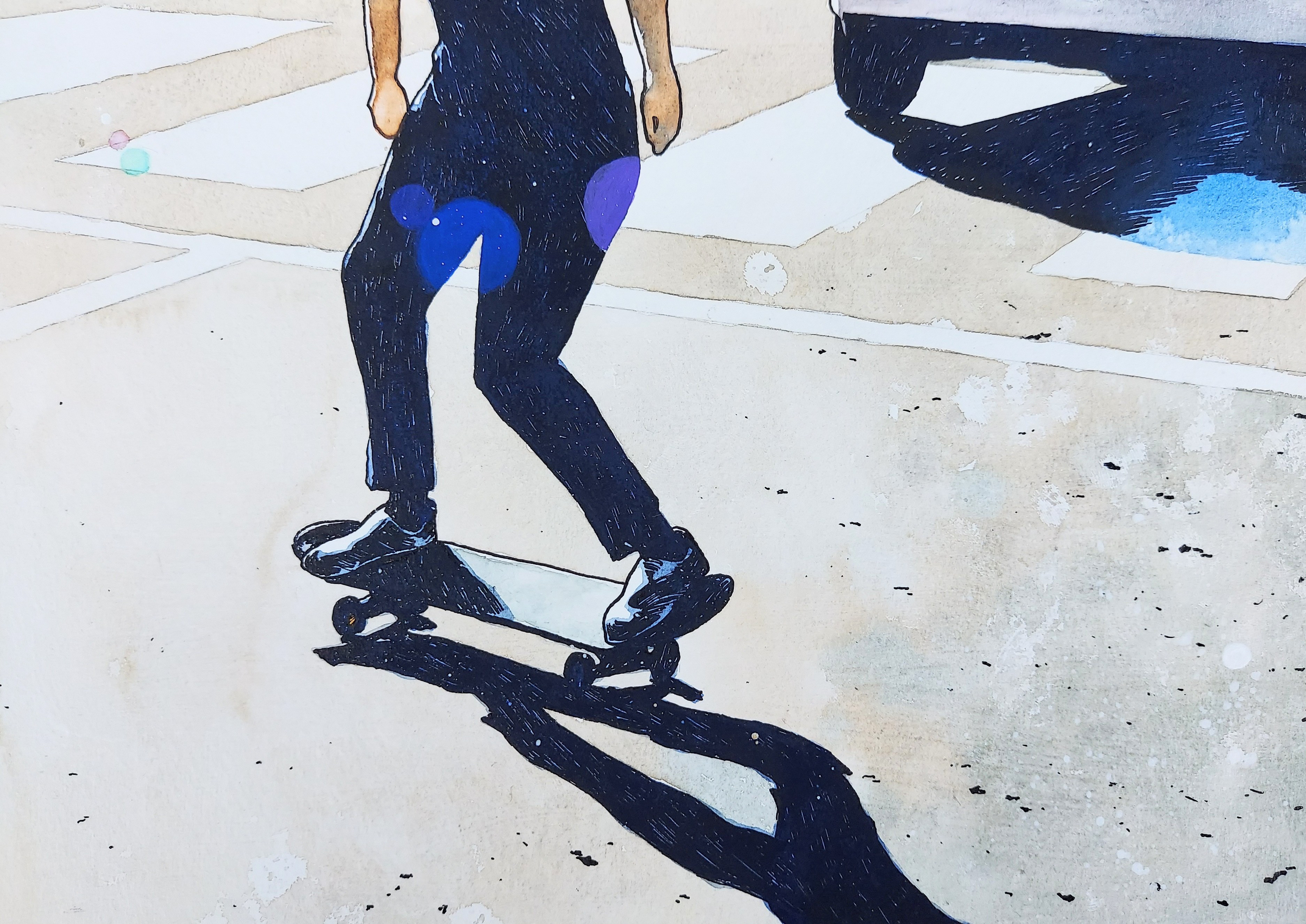 「 shine ! 」ペン画　水彩画　アクリル画