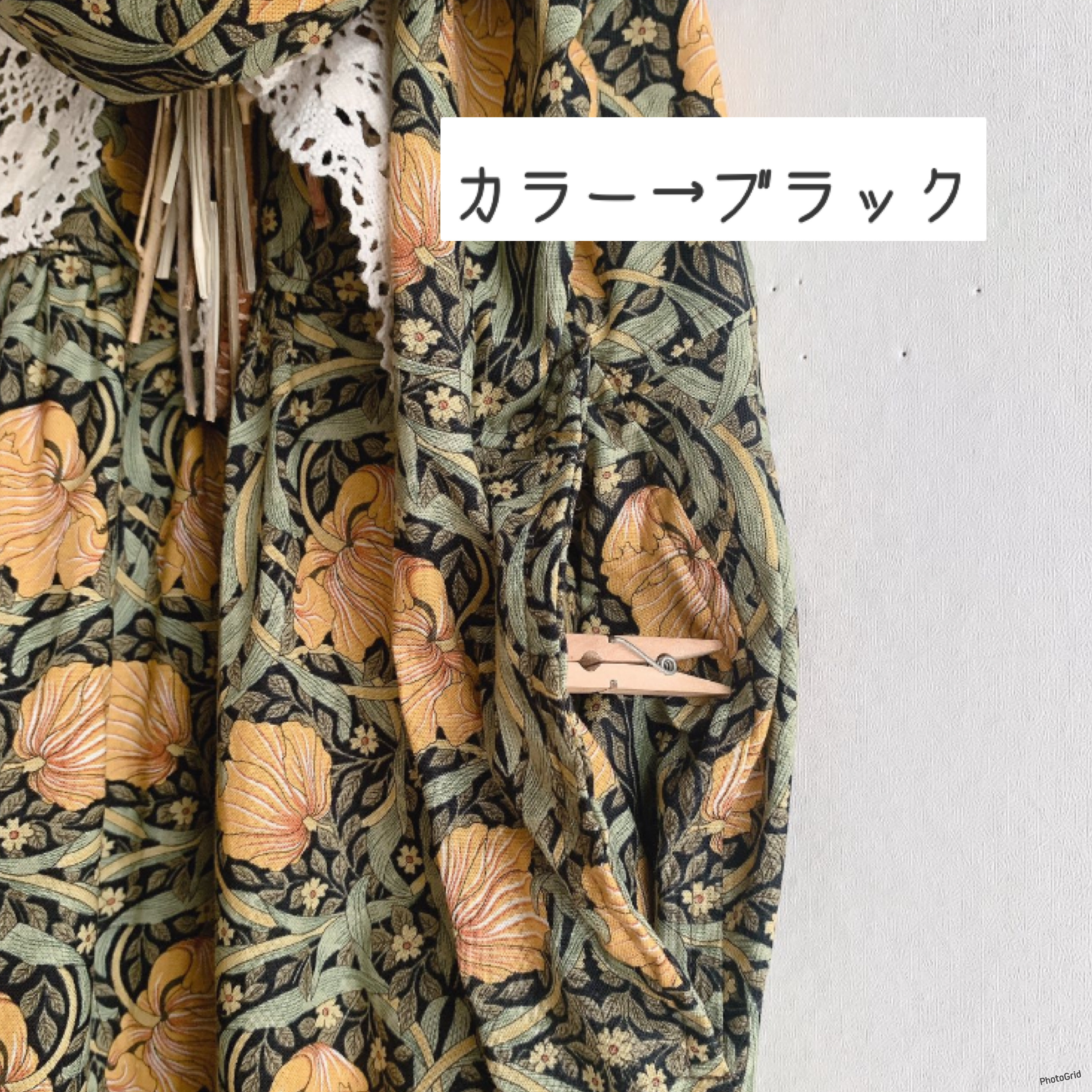 ☆Newカラー☆バックリボン☆ラウンドネック☆ウィリアムモリス☆ピンパーネルワンピース☆バルーン袖☆カスタムオーダー☆