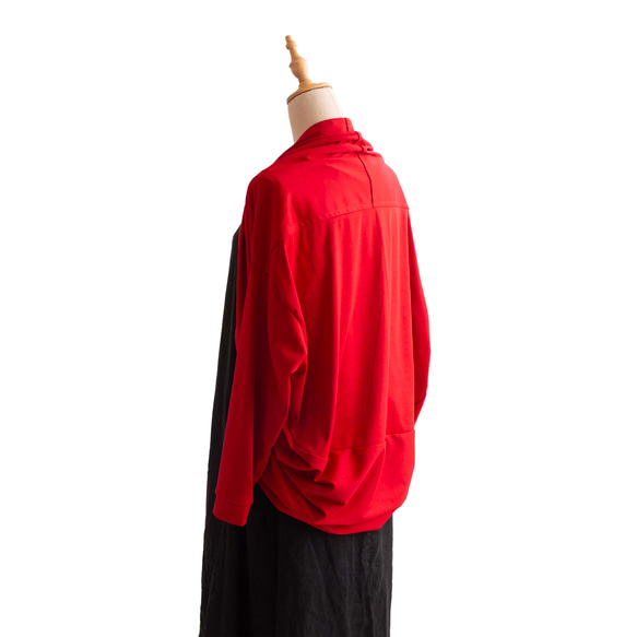 春夏秋【毎日持ち歩きたいカーディガン】　冷房対策　日焼け止め　レッド 7枚目の画像