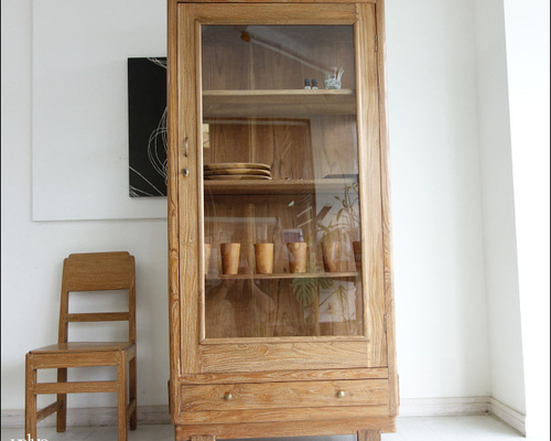 チーク無垢材 ヴィンテージキャビネットI 食器棚 ショーケース 陳列棚