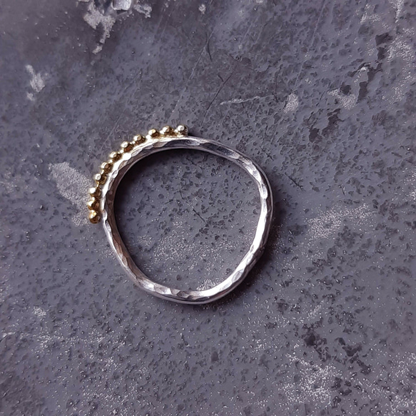 SV925 バイカラーつぶつぶリング(L) 大人のアクセサリー