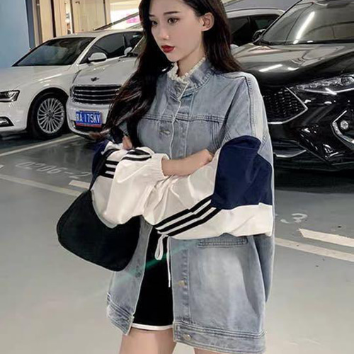 秋冬コーデ デニムジャケット パーカー レディース 長袖 オーバー