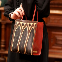 クラシカルな中世ゴシック建築モチーフの「カテドラルバッグ」（本革製）／ch-01 cathedral bag 9枚目の画像