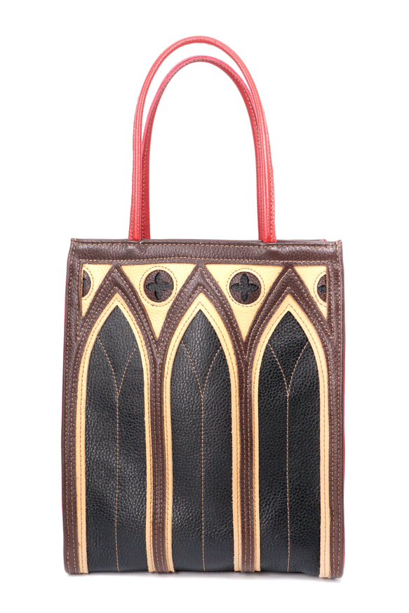 クラシカルな中世ゴシック建築モチーフの「カテドラルバッグ」（本革製）／ch-01 cathedral bag 3枚目の画像