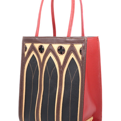 クラシカルな中世ゴシック建築モチーフの「カテドラルバッグ」（本革製）／ch-01 cathedral bag 2枚目の画像