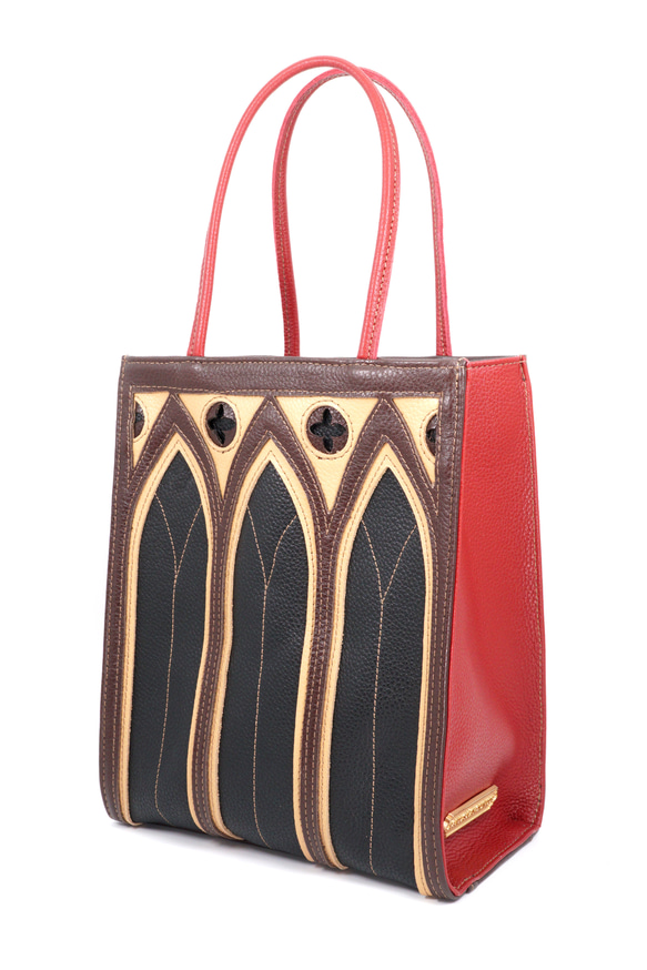 クラシカルな中世ゴシック建築モチーフの「カテドラルバッグ」（本革製）／ch-01 cathedral bag 2枚目の画像
