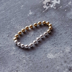 SV925 バイカラーボールチェーンリング(L) 大人のアクセサリー