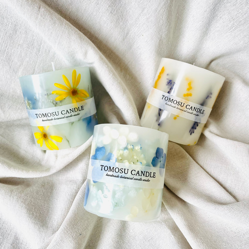 水色あじさいのボタニカルキャンドル キャンドル・キャンドルホルダー