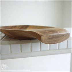 チーク無垢材 ランチプレート35cm 木皿 木のお皿 中皿 大皿 木製食器 ウッドプレート ナチュラル 木製皿 三大銘木 2枚目の画像