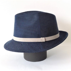 伝統織物のトップブランド塩沢織の中折帽子　Ｌサイズ 2枚目の画像