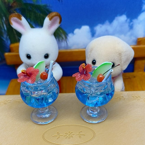 トロピカルサマードリンク ブルーハワイ ミニチュア その他置物 haru 