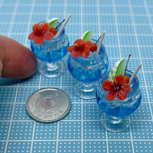 トロピカルサマードリンク ブルーハワイ ミニチュア その他置物 haru