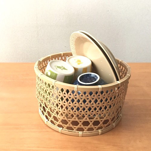 受注制作】竹細工茶碗かご 中型 その他キッチン小物 タケアミ 通販