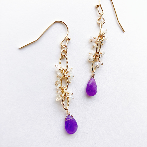 天然石 14kgf 高品質 希少石 ハックマナイト ピアス エチオピア