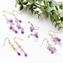 天然石 14kgf カービング ストロベリークォーツ ピアス ピアス（フック