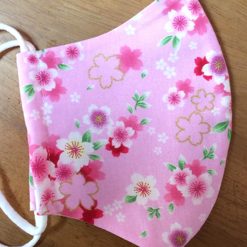 送料無料 立体 布マスク ハンドメイド かわいい 和柄 さくら 桜 花柄 