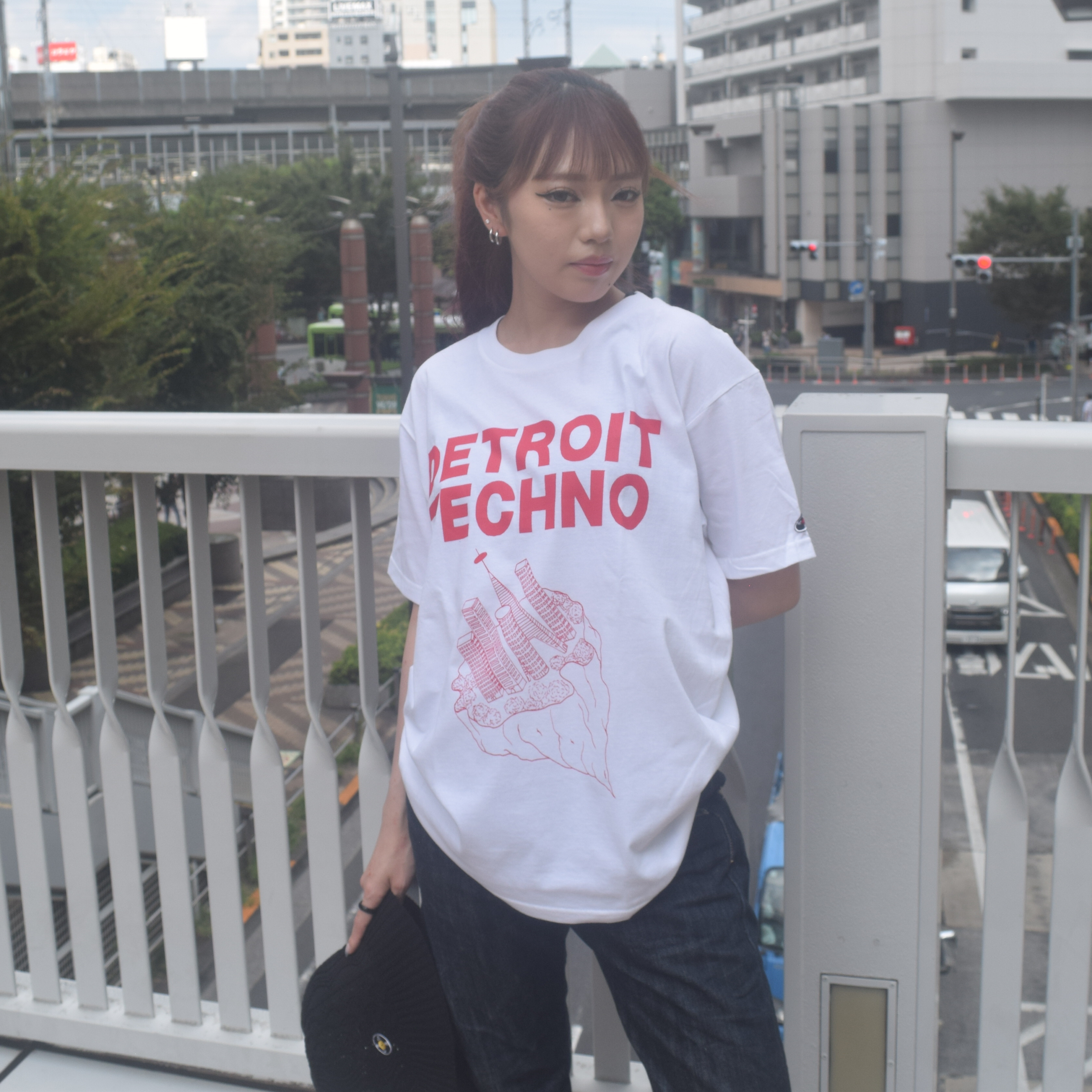 テクノTシャツ「デトロイトテクノ（DETROIT TECHNO）」ホワイト Mサイズ WATERFALLオリジナル