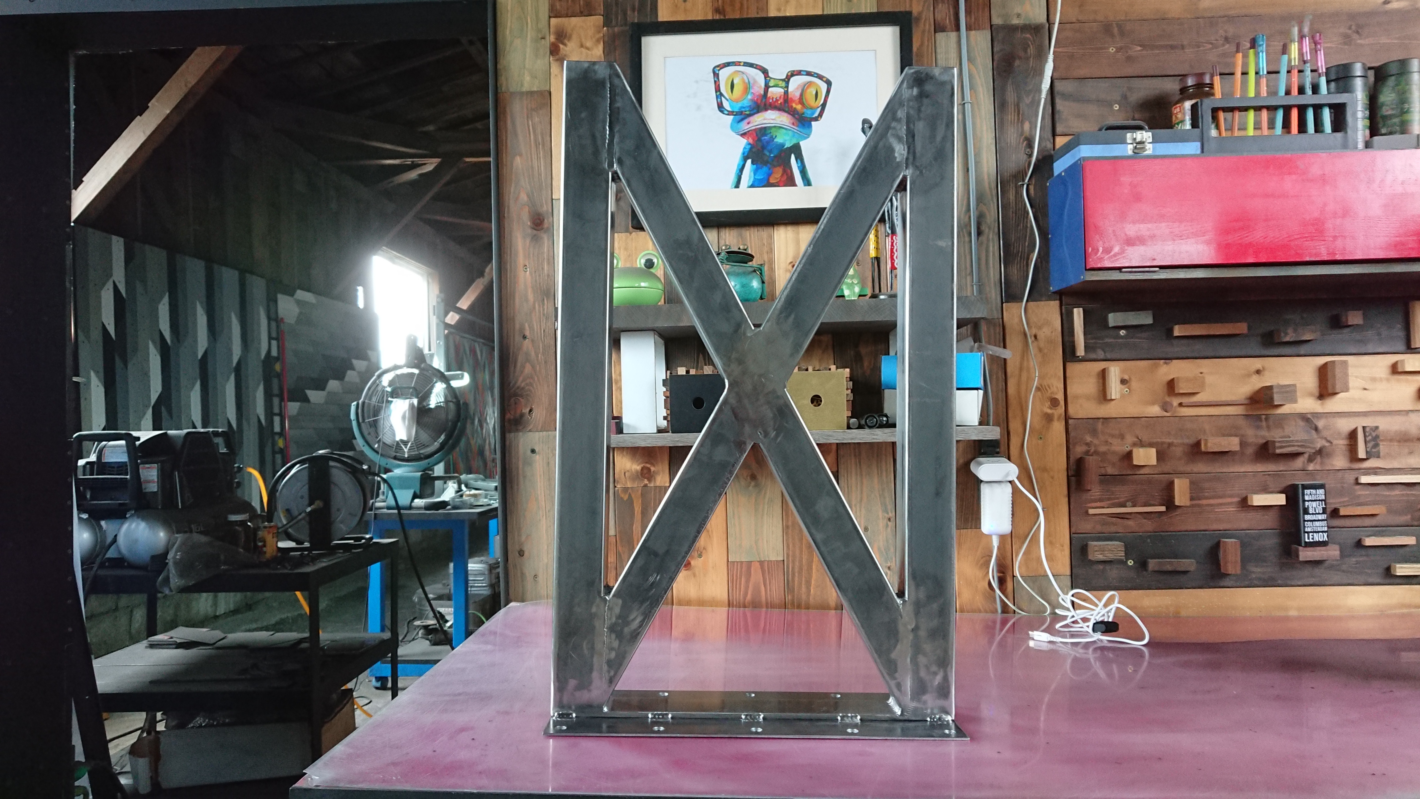無塗装でアイアンな極太鉄脚♪ 50×100×650mm 波型 4脚ver. 無塗装でアイアンな極太鉄脚♪ 50×100×650mm 波型
