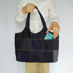 巻きバラ 　サコッシュ ネイビー　パッチワークバック パッチワーク バッグ・カバン の人気通販｜Creema(クリーマ) 国内最大