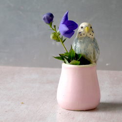 JOICE ON THE TABLE リンゴ 一輪挿し オブジェ 陶器 セキセイインコの一輪挿し （陶器の小鳥オブジェ） 一輪挿し