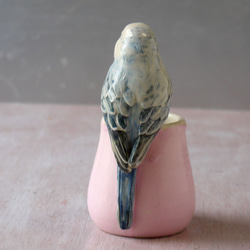 虎皮鸚鵡單花瓶（陶瓷鳥物） 第4張的照片