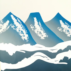 「白馬三山」インテリア絵画ポスター　(絵画プリント＋額装付き) 2枚目の画像