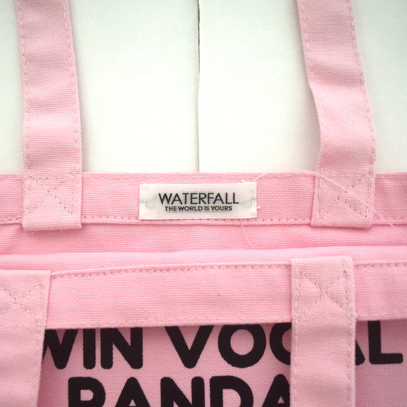 「双子パンダ」ツインボーカルツアートートバック レコードバッグ  ピンク　F　 WATERFALL商品 人気・おすすめ｜使いやすい・旅行におすすめ 品質保証 全国発送 正規品・日本国内発送・安心保証付き