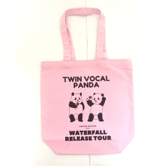 「双子パンダ」ツインボーカルツアートートバック レコードバッグ  ピンク　F　 WATERFALL商品 人気・おすすめ｜使いやすい・旅行におすすめ 品質保証 全国発送 正規品・日本国内発送・安心保証付き