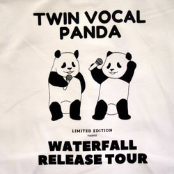 「双子パンダ」ツインボーカルツアートートバック レコードバッグ  ホワイト　F　 WATERFALL商品 2枚目の画像