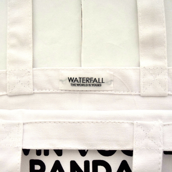 「双子パンダ」ツインボーカルツアートートバック レコードバッグ  ホワイト　F　 WATERFALL商品 3枚目の画像