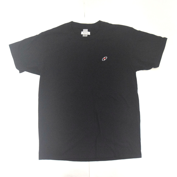「レコードワッペン半袖Tシャツ（ELECTRIC FLOWER）」 ブラック Mサイズ WATERFALLオリジナル 2枚目の画像