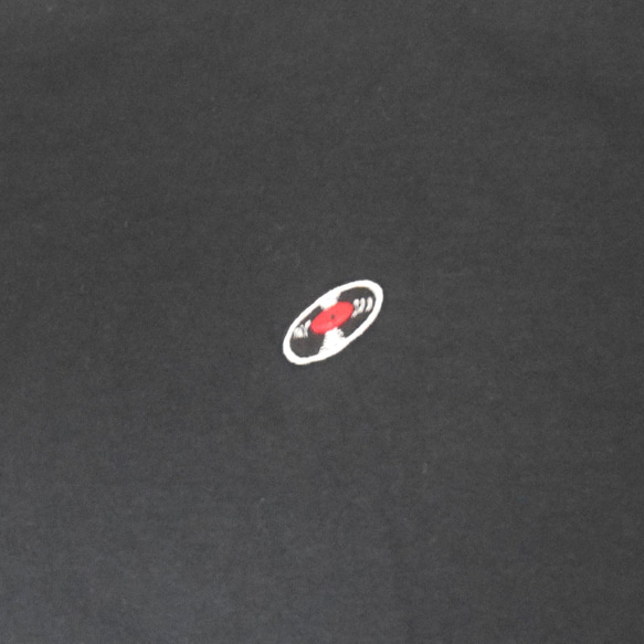 「レコードワッペン半袖Tシャツ（ELECTRIC FLOWER）」 ブラック Mサイズ WATERFALLオリジナル 4枚目の画像