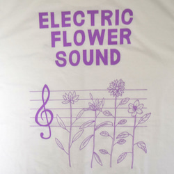「レコードワッペン半袖Tシャツ（ELECTRIC FLOWER）」 ホワイト Lサイズ WATERFALLオリジナル 8枚目の画像